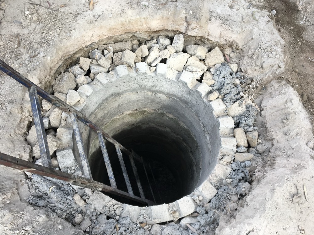 Pozo de absorción en obra